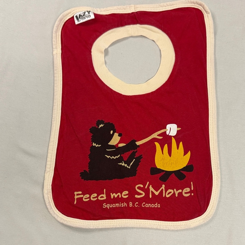 🐥 Lazy One - Red and Cream Baby Bib